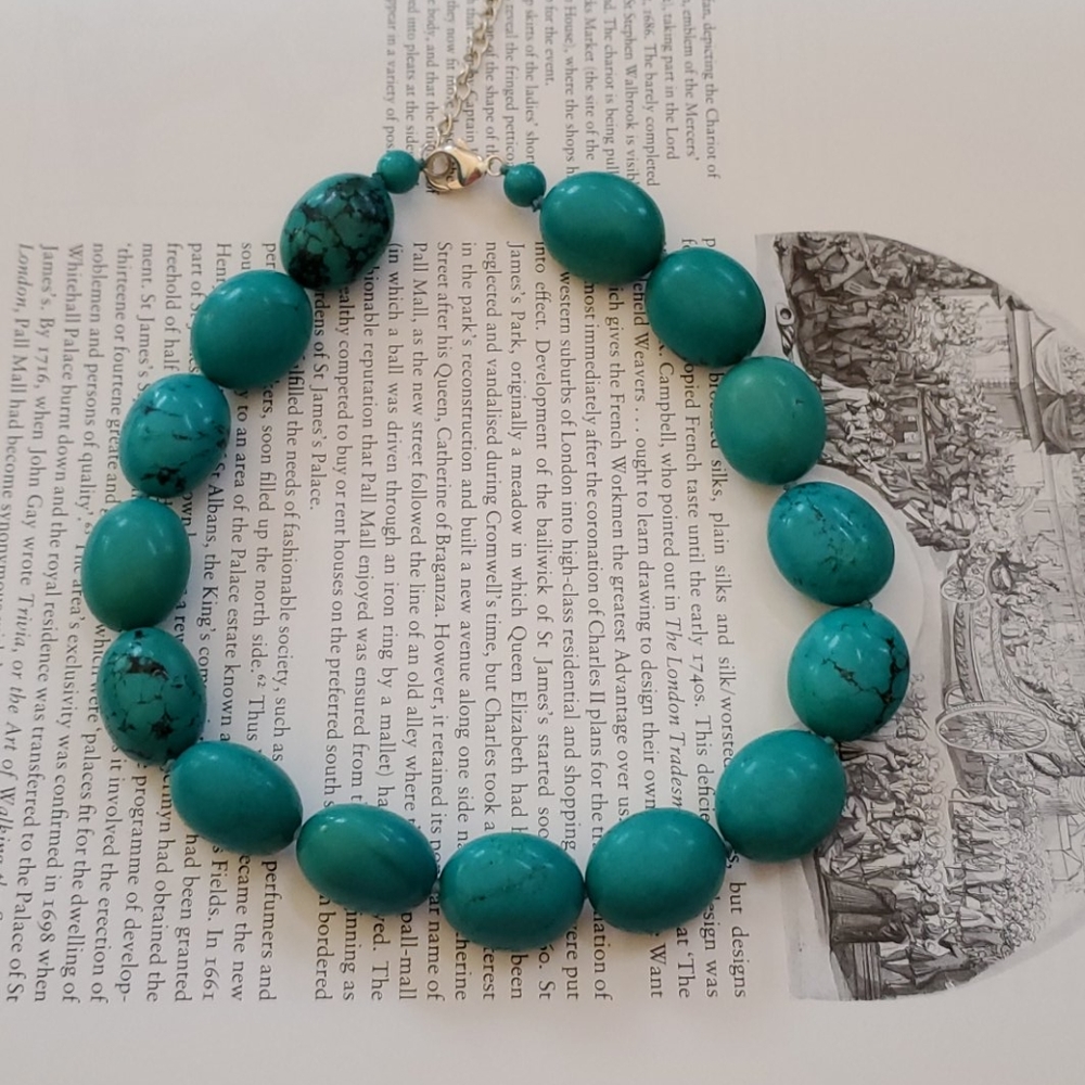 Luc 925 silver and turqoise necklace